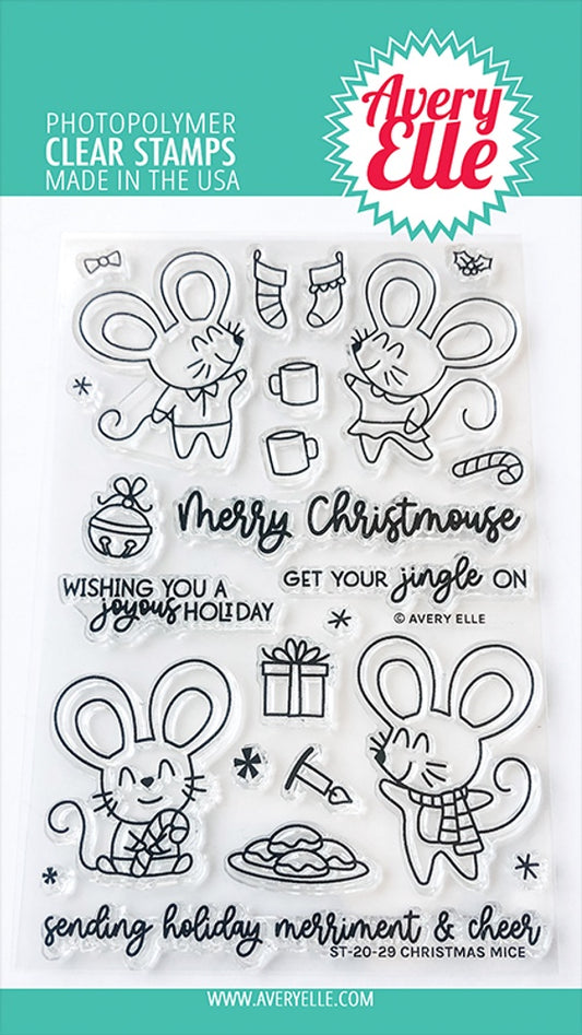 AE CLEAR CHRISTMAS MICE STAMP SET