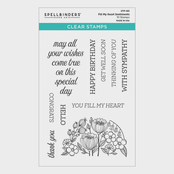 SB FILL MY HEART SENTIMENTS CLEAR STAMP SET