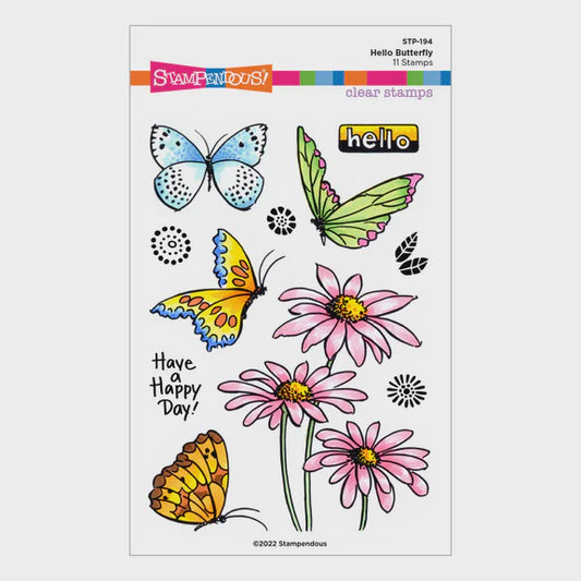 SB HELLO BUTTERFLY CLEAR STAMP SET