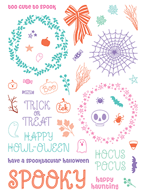 LDRS TRICK OR TREAT PIROUETTE CLEAR STAMP SET