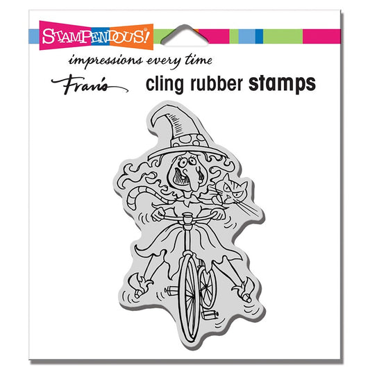 STA CLING WOBBLY WITCH STAMP