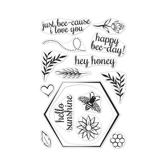 H A BEE AND FLOWERS WREATH CLEAR STAMP SET