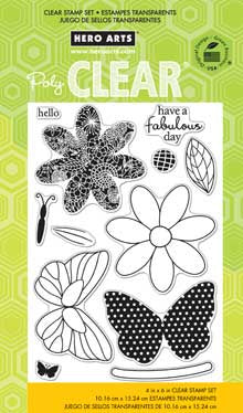 H A CLEAR BUTTERFLY & FLOWERS STAMP SET