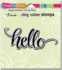 STA CLING BIG BRUSH HELLO STAMP