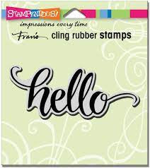 STA CLING BIG BRUSH HELLO STAMP
