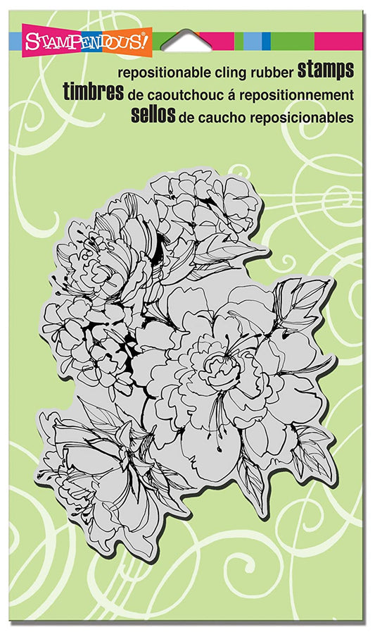 STA CLING SKETCHY BLOOMS STAMP