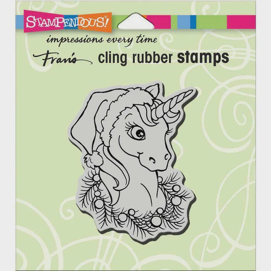 STA CLING UNICORN CHRISTMAS STAMP