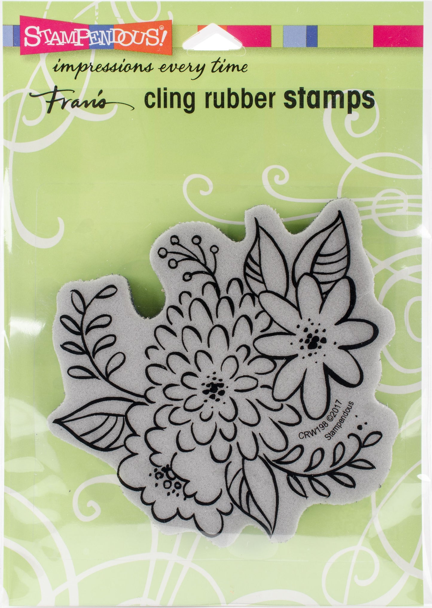 STA CLING MUM BLOSSOMS STAMP