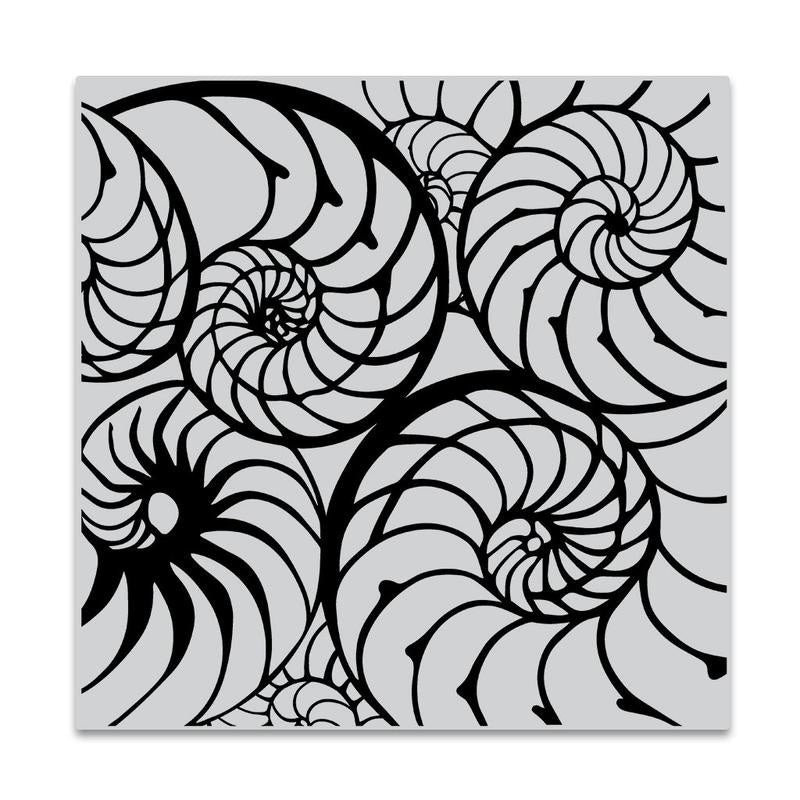 H A NAUTILUS PATTERN 6X6 CLING STAMP