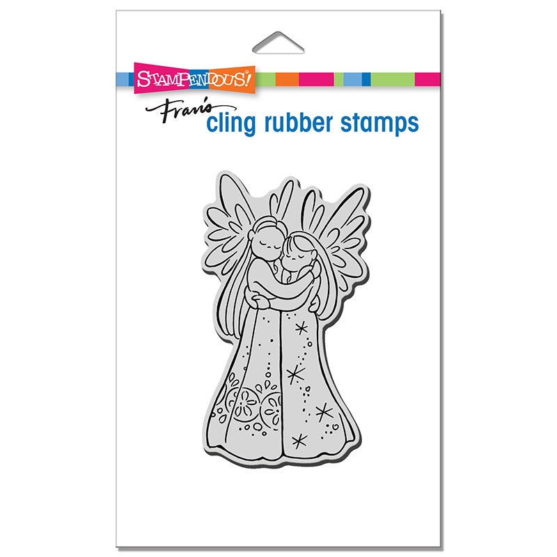 STA CLING ANGEL HUGS STAMP