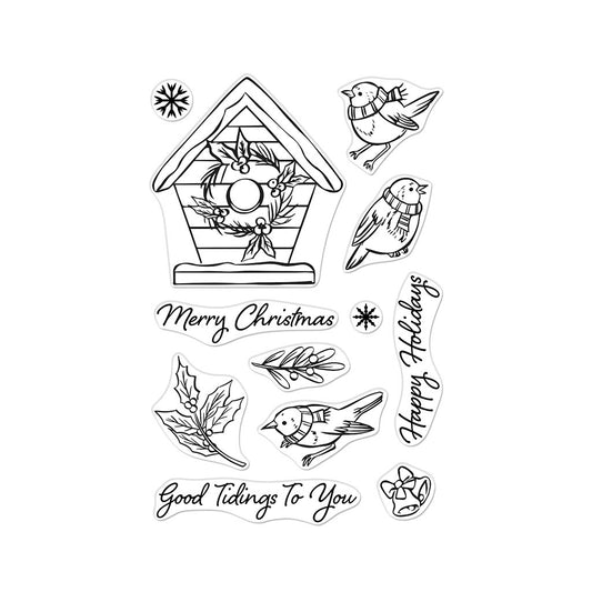 H A CLEAR CHRISTMAS ROBINS STAMP SET