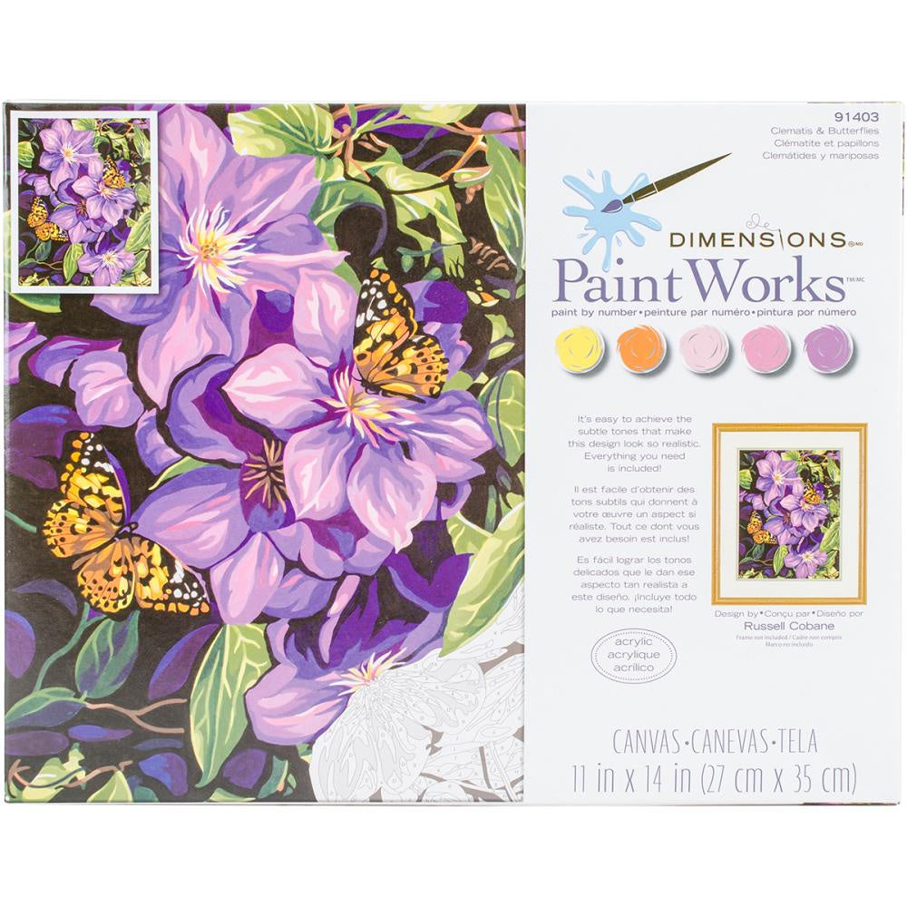 PAINTWORKS CLEMATIS AND BUTTERFLIES