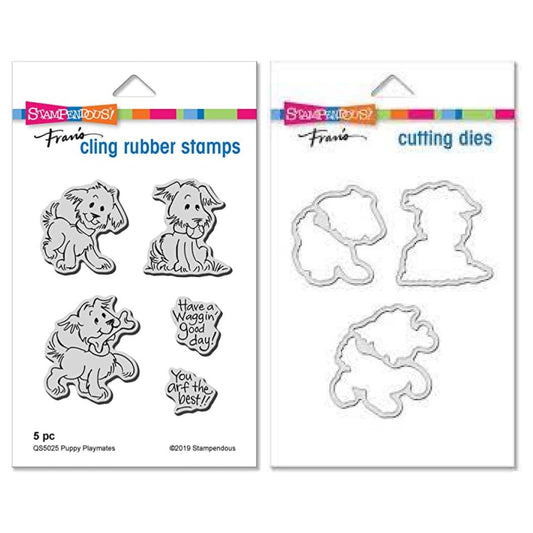 STA PUPPY PLAYMATES CLING STAMP AND DIE SET