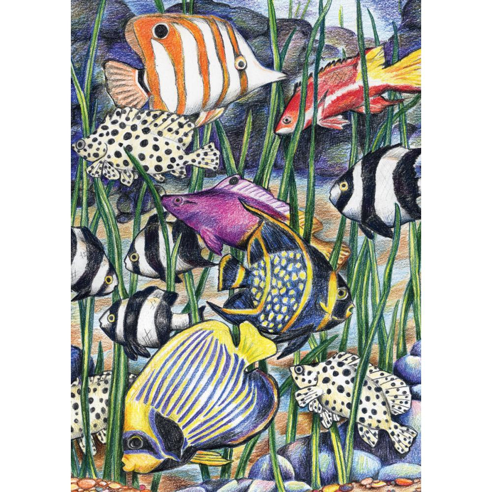 COLOR PENCIL BY NUMBER TROPICAL UNDERWATER LIFE