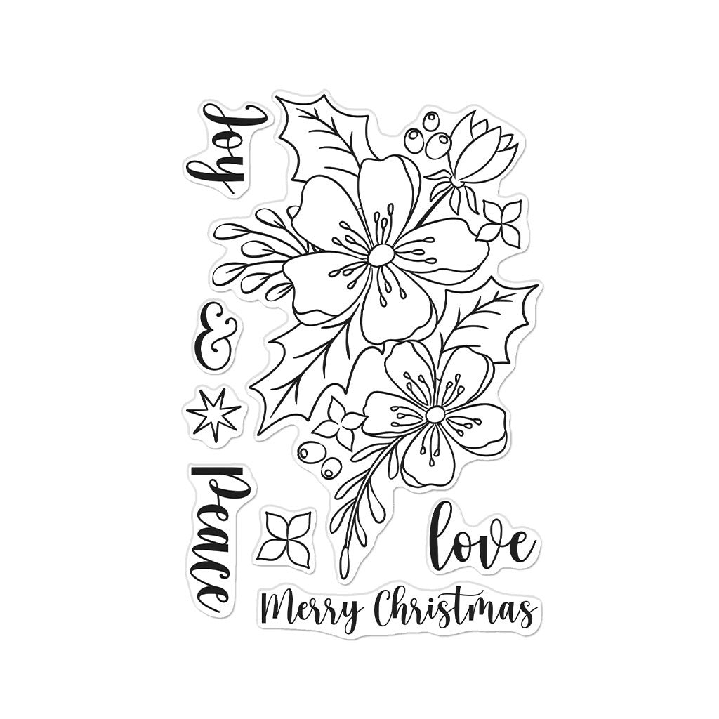 H A CLEAR CHRISTMAS ROSE STAMP SET