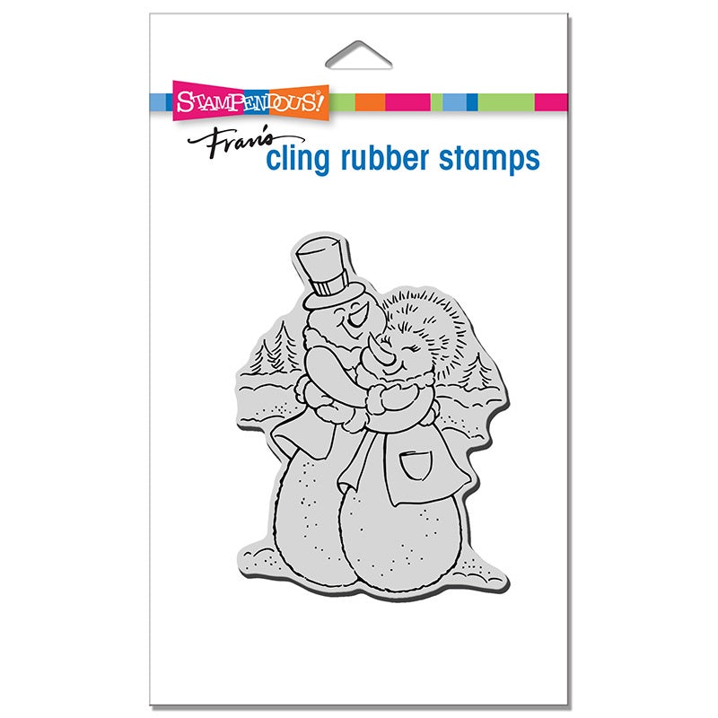 STA CLING SNOW COUPLE HUG STAMP