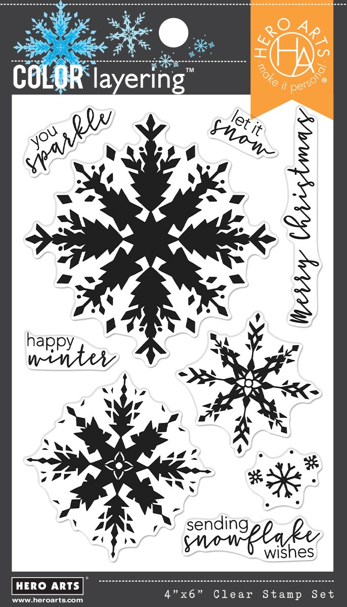 H A COLOR LAYERING SNOWFLAKE CLEAR STAMP SET