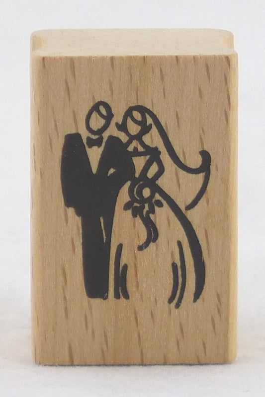 STA BRIDE AND GROOM WOOD STAMP