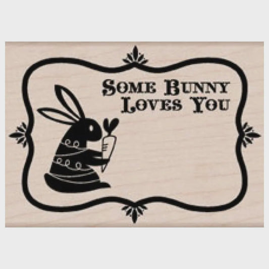 H A SOME BUNNY WOOD STAMP
