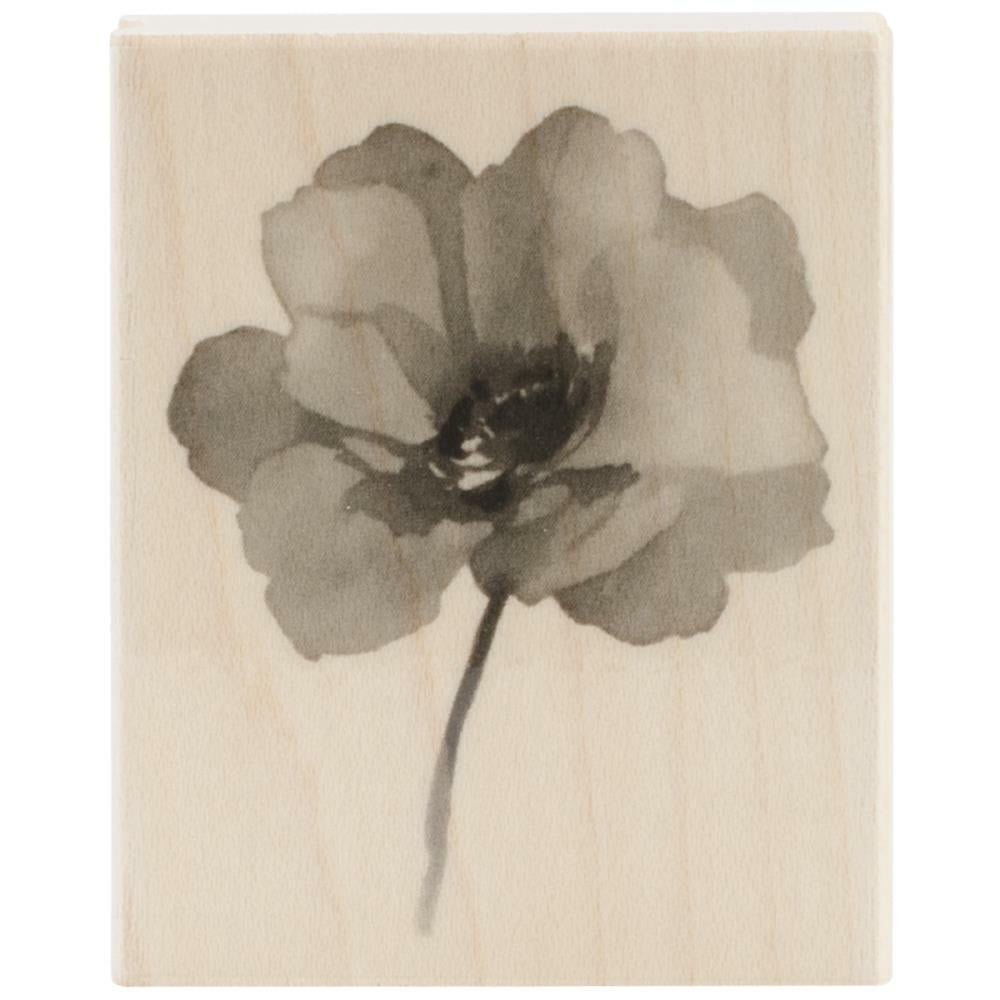 H A PAINTED POPPY WOOD STAMP