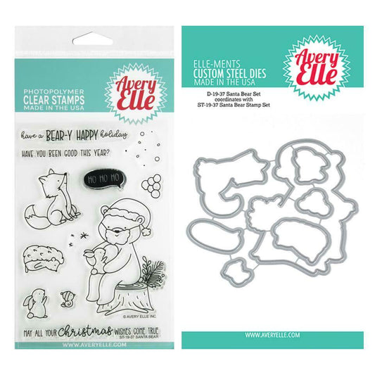 AE SANTA BEAR STAMP AND DIE SET