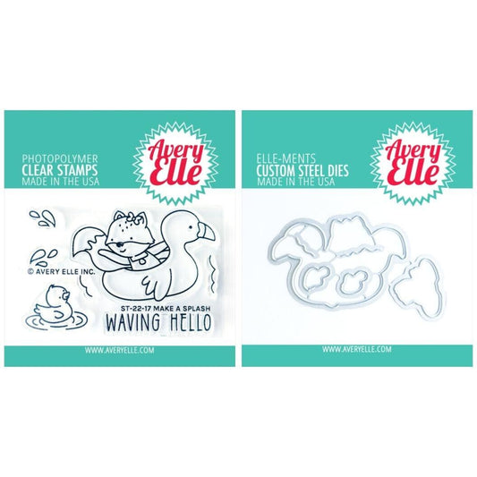 AE MAKE A SPLASH CLEAR STAMP SET WITH MATCHING DIE CUTS