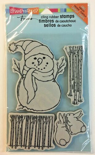 STA CLING JUMBO SNOWMAN WOODLAND STAMP SET