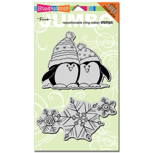 STA CLING JUMBO PENGUIN SNOW STAMP SET