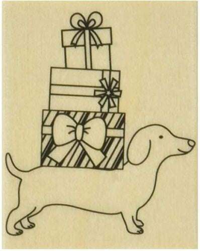 H A HOLIDAY DACHSHUND STAMP