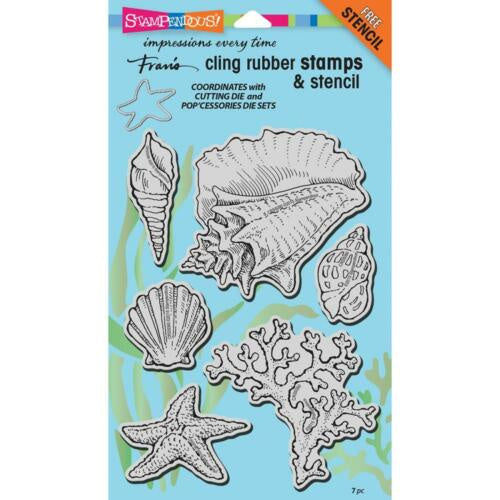 ASTA CLING JUMBO SEASHELLS STAMP SET