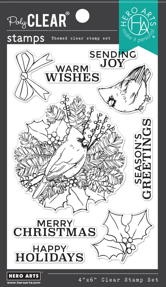 H A HOLIDAY CARDINAL STAMP AND DIE BUNDLE