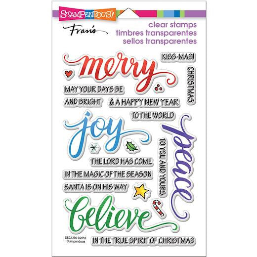 STA CLEAR MERRY WORDS STAMP SET