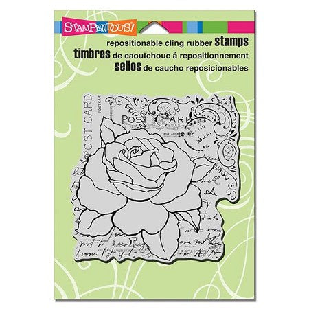 STA CLING ROSE POSTCARD STAMP