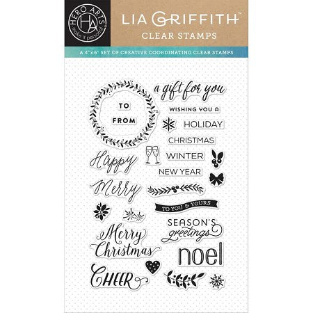 H A CLEAR HAPPY MERRY MESSAGES LIA STAMP SET