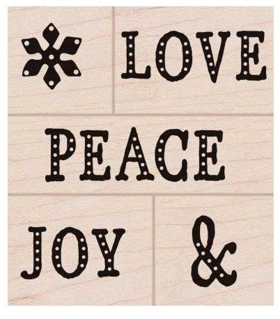 H A PEACE, LOVE, JOY STAMP SET